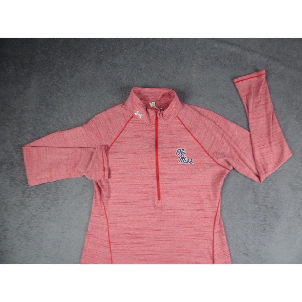 Ole Miss Rebels Womens Medium Red Heathered Quarter Zip Pullover Under Armour